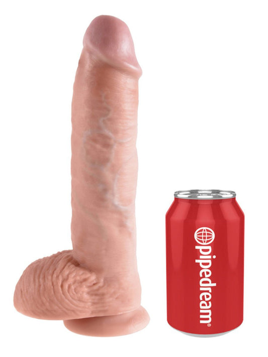 King Cock - 10" Cock with Balls - Flesh - divasdenau