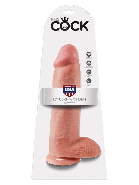 King Cock - 12" Cock with Balls - divasdenau