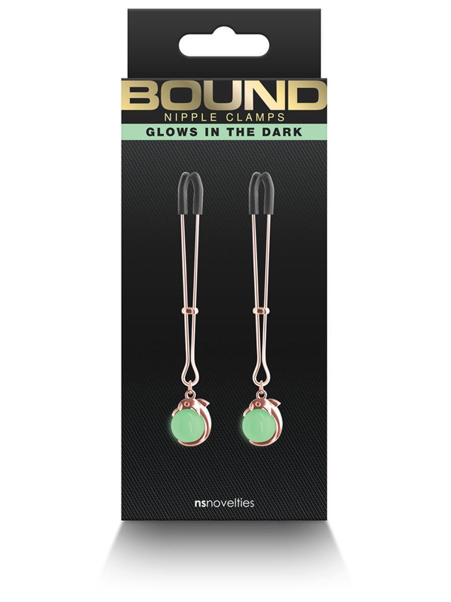 Bound - Nipple Clamps - Glowing Dolphin - Rose Gold - divasdenau