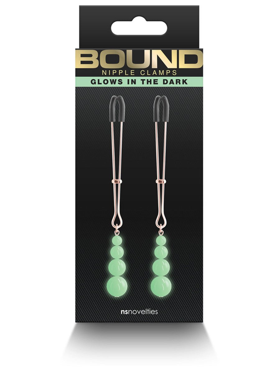 Bound - Nipple Clamps - Glowing Pearls - Rose Gold - divasdenau