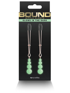 Bound - Nipple Clamps - Glowing Pearls - Rose Gold