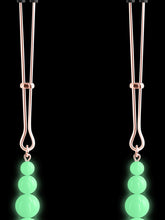 Load image into Gallery viewer, Bound - Nipple Clamps - Glowing Pearls - Rose Gold