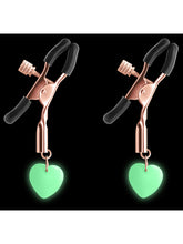 Load image into Gallery viewer, Bound - Nipple Clamps - Glowing Hearts - Rose Gold