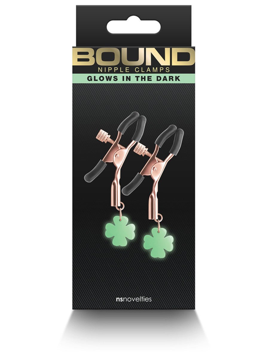 Bound - Nipple Clamps - Glowing Clover - Rose Gold - divasdenau