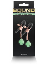 Load image into Gallery viewer, Bound - Nipple Clamps - Glowing Clover - Rose Gold