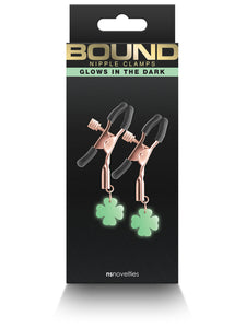 Bound - Nipple Clamps - Glowing Clover - Rose Gold