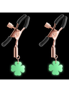 Bound - Nipple Clamps - Glowing Clover - Rose Gold