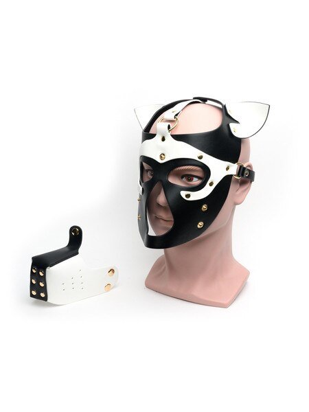 665 Leather - Puppy Play Bondage Hood - Black - divasdenau