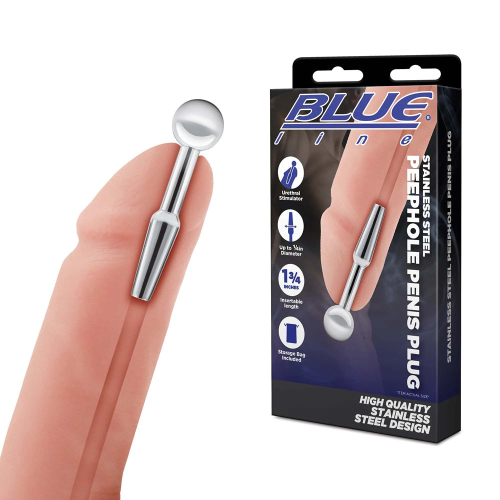 Blue Line - Stainless Steel Urethral Sound - Peephole Plug - divasdenau