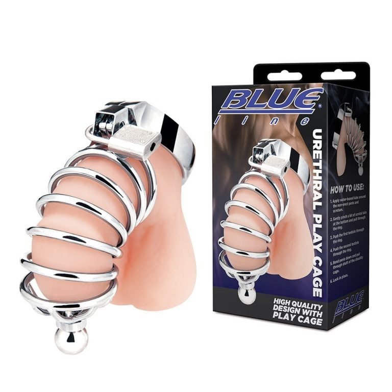 Blue Line - Stainless Steel - Urethral Play Cage - divasdenau