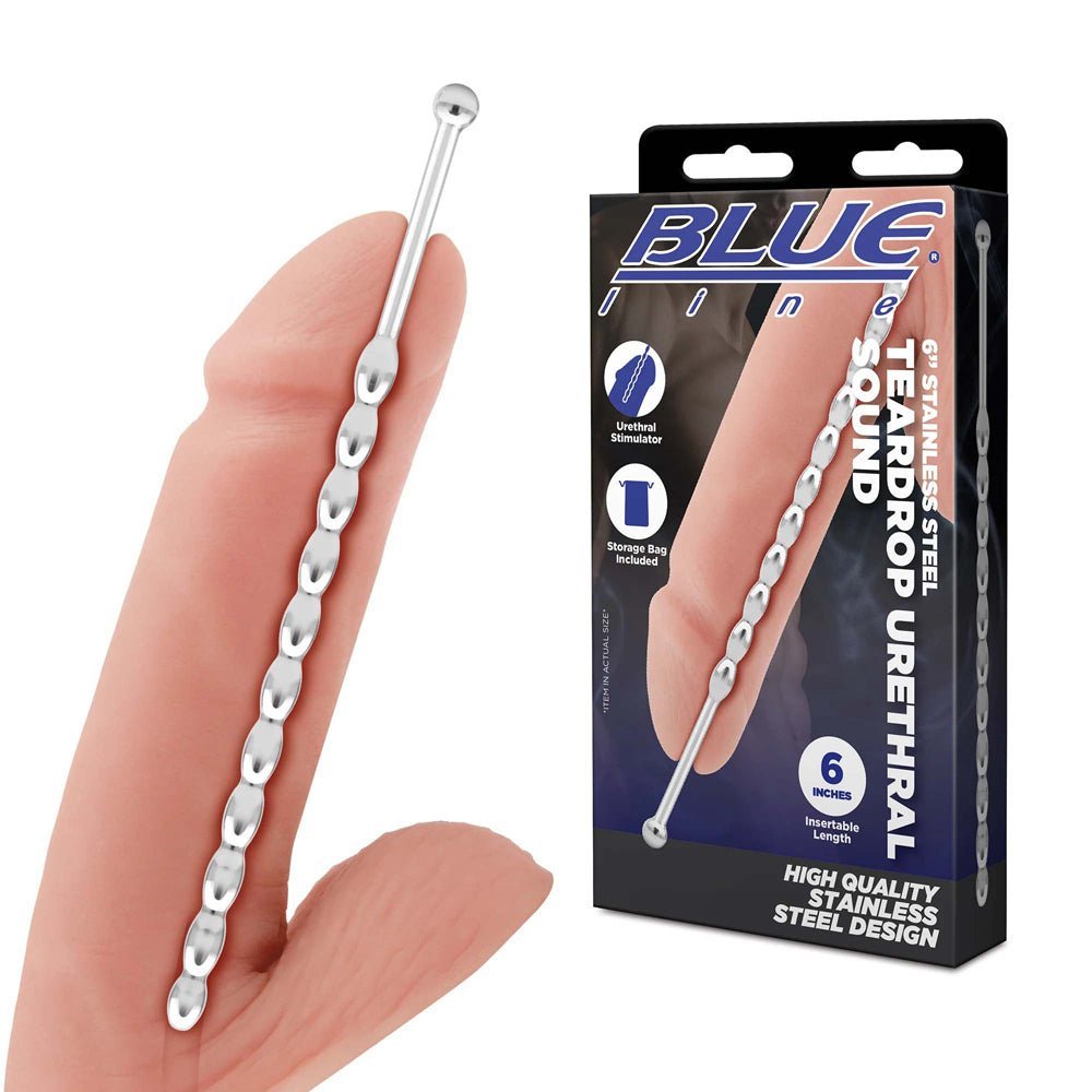 Blue Line - Stainless Steel Urethral Sound - Teardrop - divasdenau