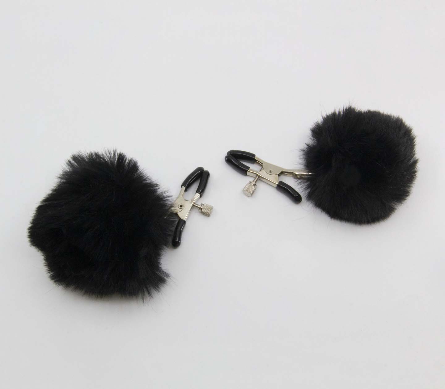 Nipple Clamps with Pom-Pom Tassels - Black - divasdenau
