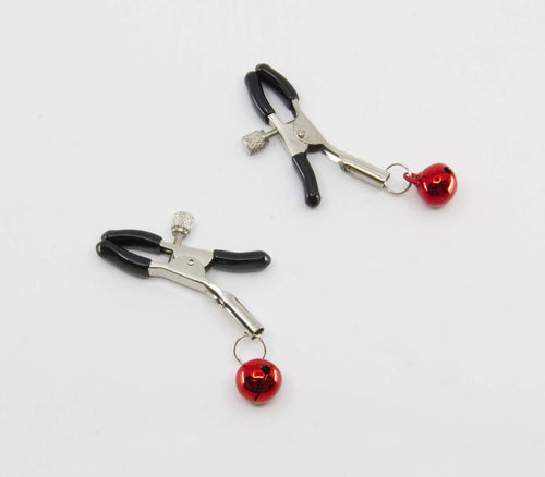 Love in Leather - Bell Nipple Clamps - Red