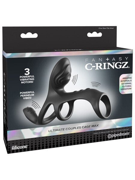 Fantasy C-Ringz - Ultimate Couples Cage Max Black - divasdenau