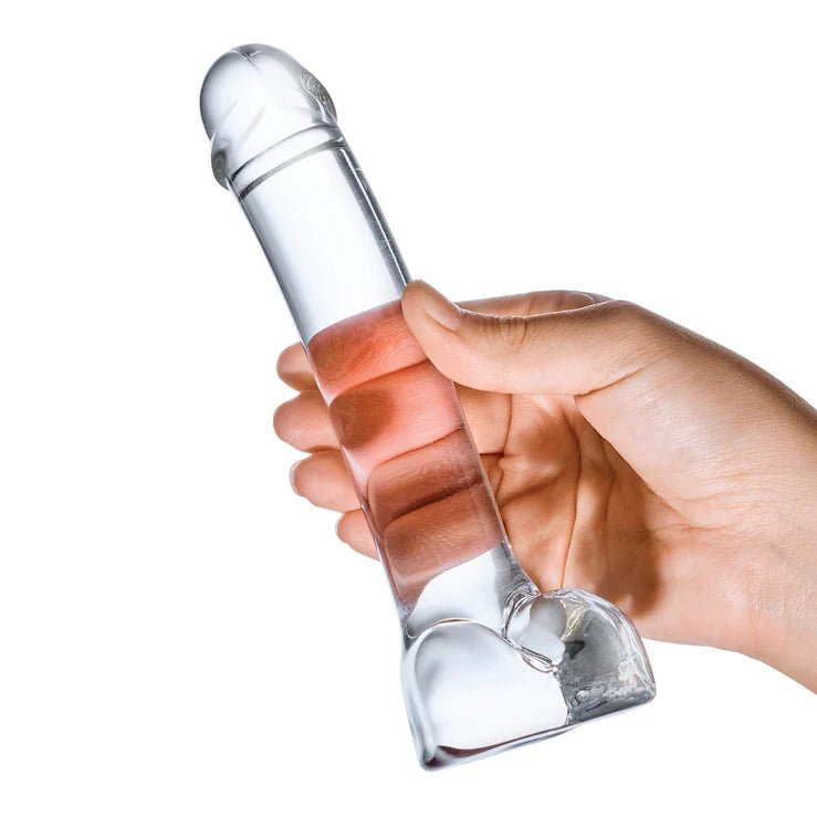Glas - Realistic Curved G-Spot Dildo - 7" - divasdenau