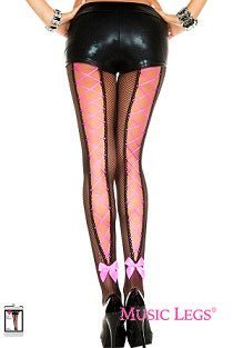 Music Legs - Pantyhose Fishnet Corset Back - divasdenau