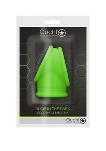 Ouch! - Glow In The Dark Cock Ring & Ball Strap