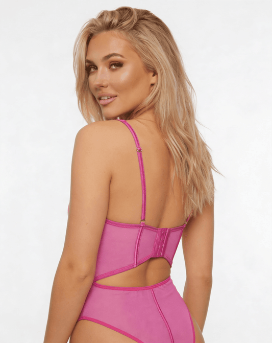 Teddy with Gold Chain Straps - Pink - divasdenau