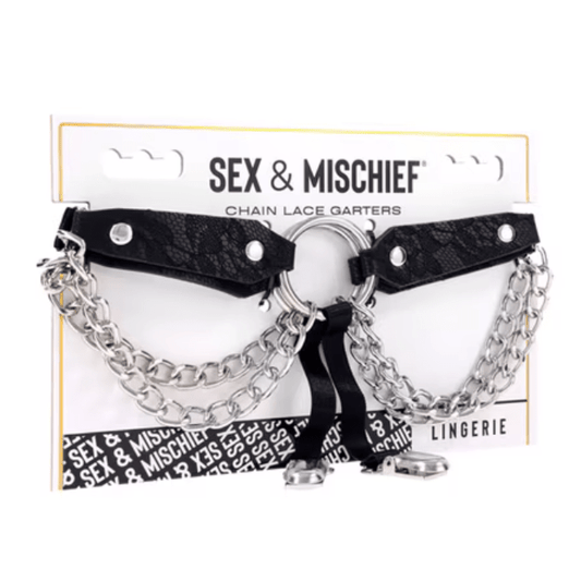 Sex And Mischief - Lace - Chain Lace Garters - divasdenau