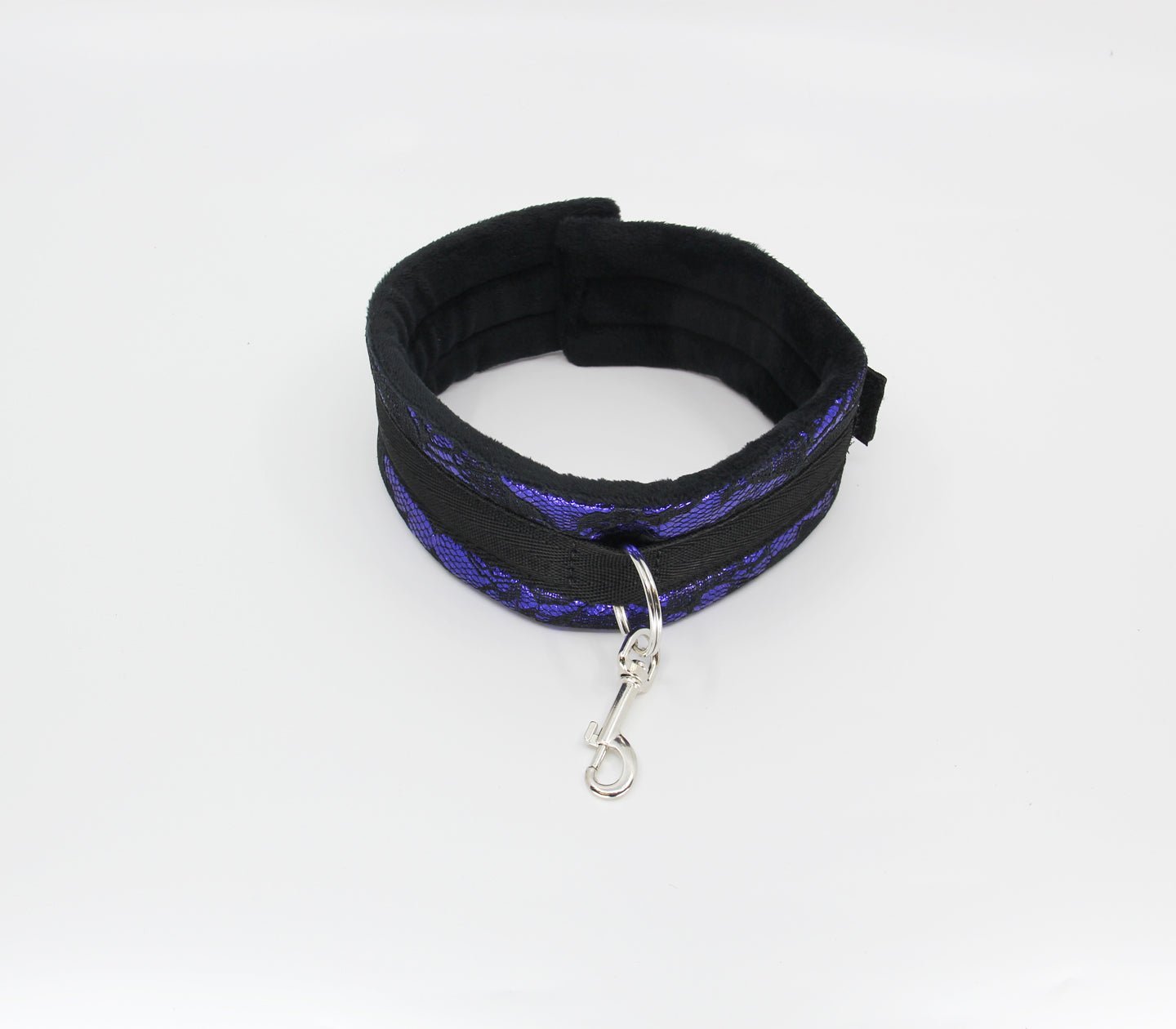 Berlin Baby - Satin Collar & Lead With Lace Overlay - Purple - divasdenau
