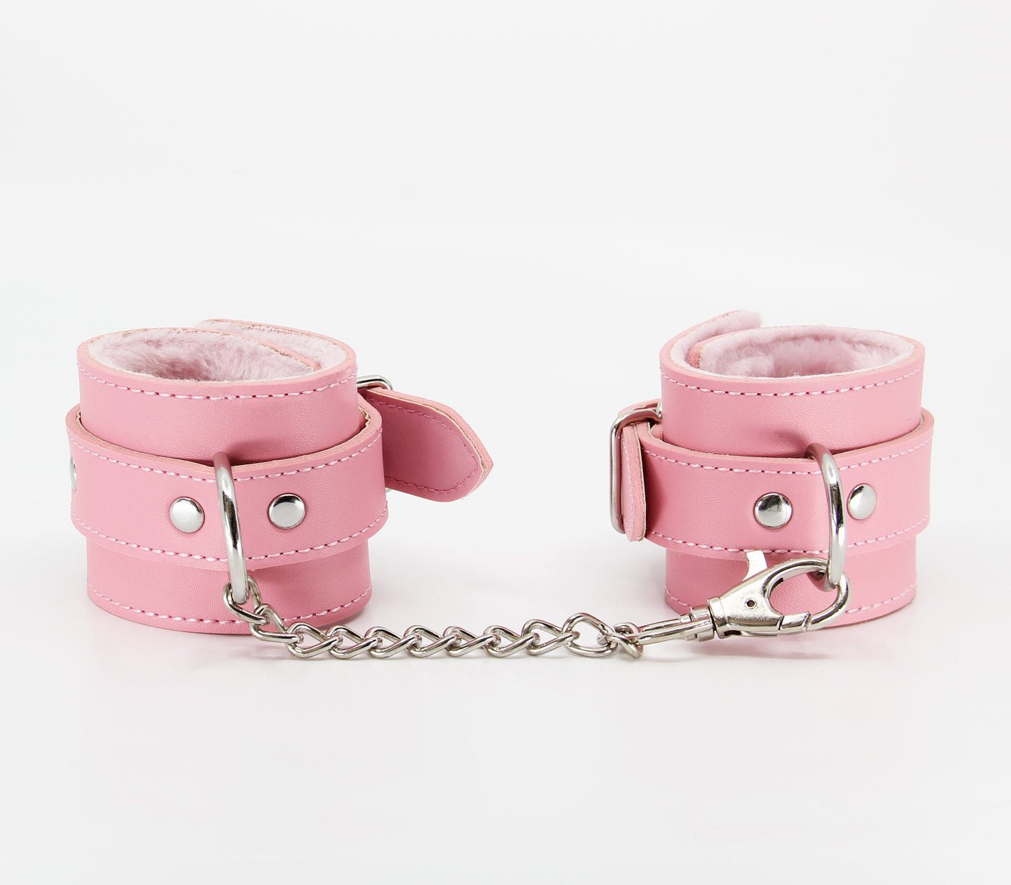 Berlin Baby - Faux Leather Cuffs with Fur Lining - Pink - divasdenau
