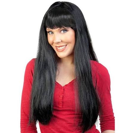 Tomfoolery - Jessica Black Wig with Bangs - divasdenau