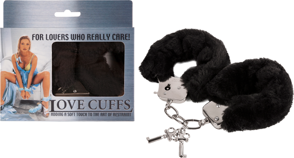 Love Cuffs - Metals Cuffs With Faux Fur Covers - Black