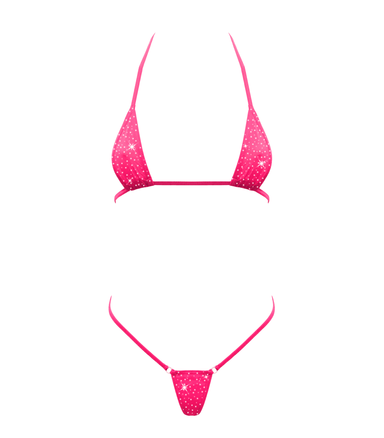 Rhinestone Micro Bikini - Fluro Pink - divasdenau