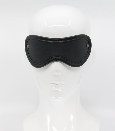 Love in Leather - Leather Blindfold With Coloured Hardware - Pewter