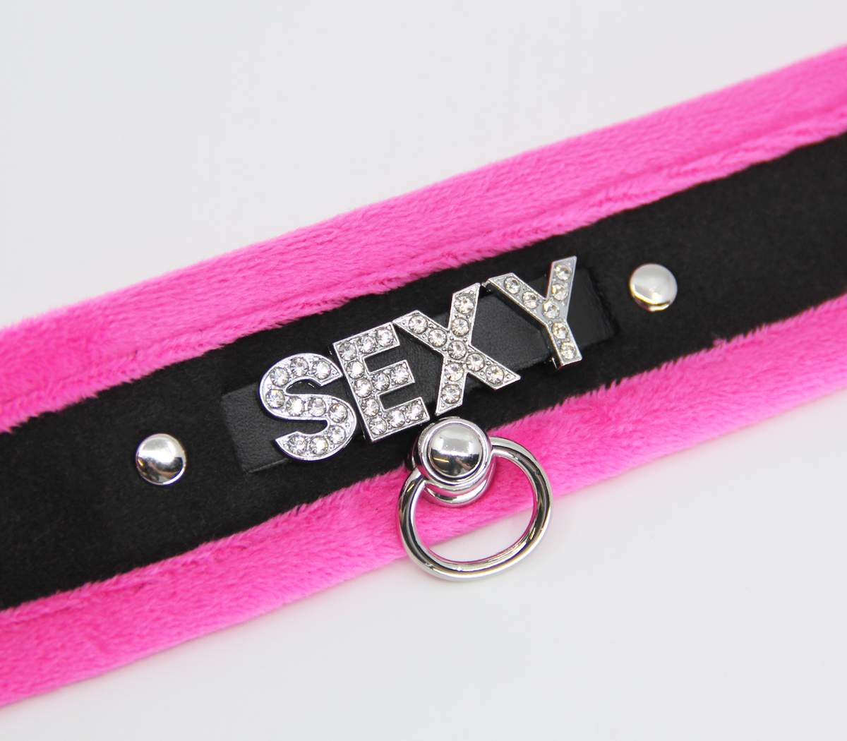 Diamanté Embellished Soft Collar - 'Sexy' - Pink