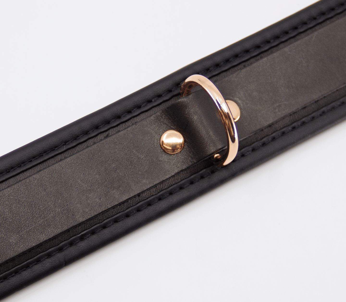 Padded Leather Collar - Rose Gold Hardware - divasdenau