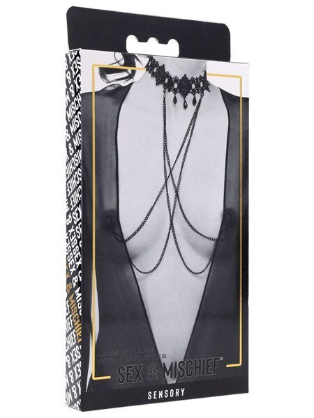 Sex And Mischief - Lace - Collar with Nipple Ties - divasdenau