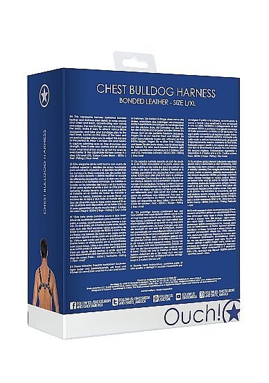 Ouch! - Bulldog Bonded Leather Chest Harness L/XL - divasdenau