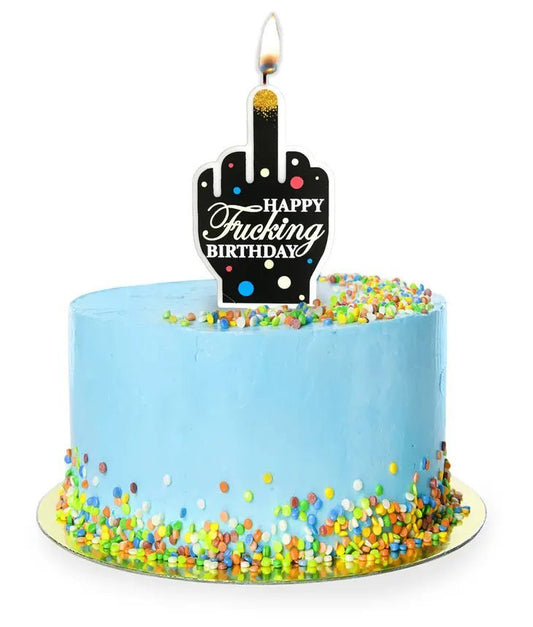 Happy Fucking Birthday FU Finger Candle - divasdenau