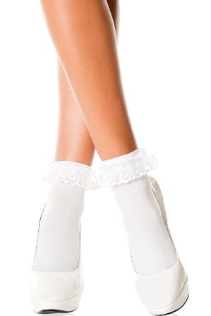 Music Legs - Opaque Anklet with Ruffled Lace - divasdenau