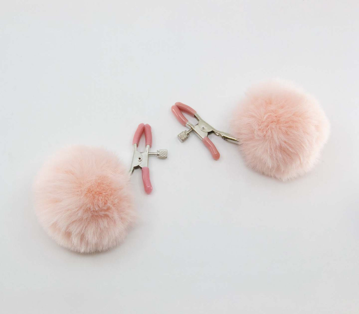 Nipple Clamps with Pom-Pom Tassels - Pink