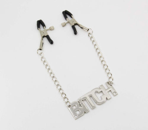 Nipple Clamps with 'Bitch' Chain