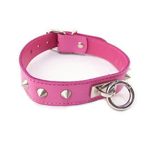 Load image into Gallery viewer, Leather O-Ring Studded Collar