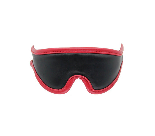 Faux Leather Padded Blindfold - Red - divasdenau