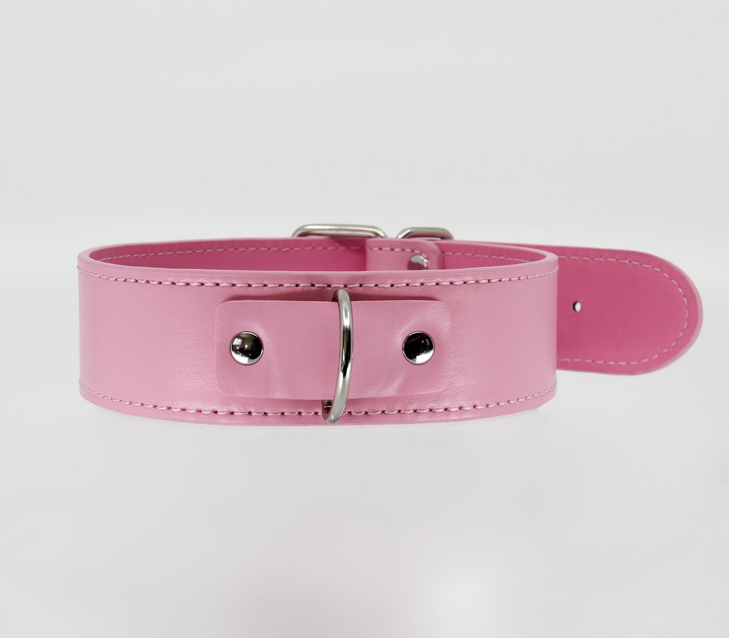 Berlin Baby - Unlined Faux Leather Collar & Lead - Pink - divasdenau