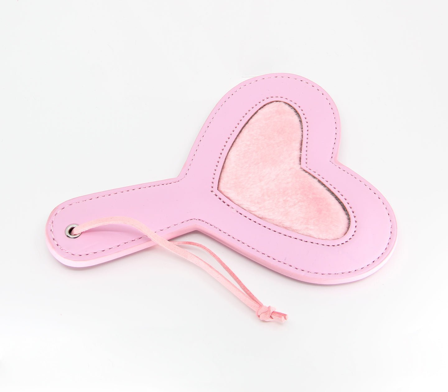Berlin Baby - Vegan Leather Heart Paddle with Faux Fur Centre - Pink - divasdenau