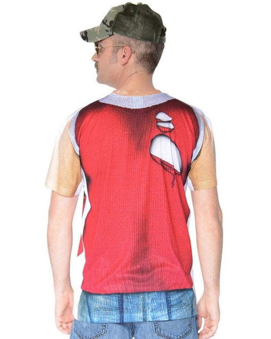 Hairy Belly Poinsettia Sweater Vest T-Shirt Costume - divasdenau