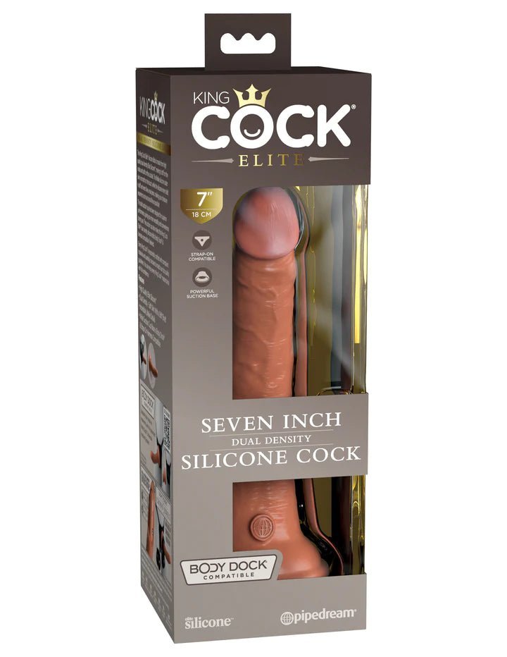 King Cock Elite - Dual Density Silicone Cock - 7" - divasdenau
