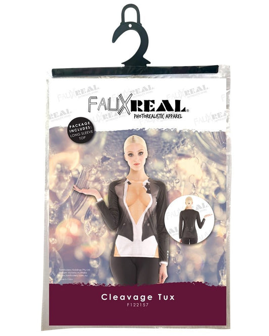 Cleavage Tux Long Sleeve Top - divasdenau