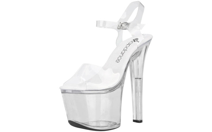 Lapdance - Clear Platform Sandal - 7" Heel - divasdenau