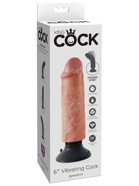 King Cock Elite - Vibrating Cock - 6" - divasdenau