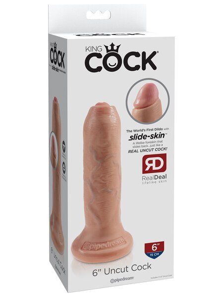King Cock - Uncut Cock - 6" Realistic Premium Design - divasdenau