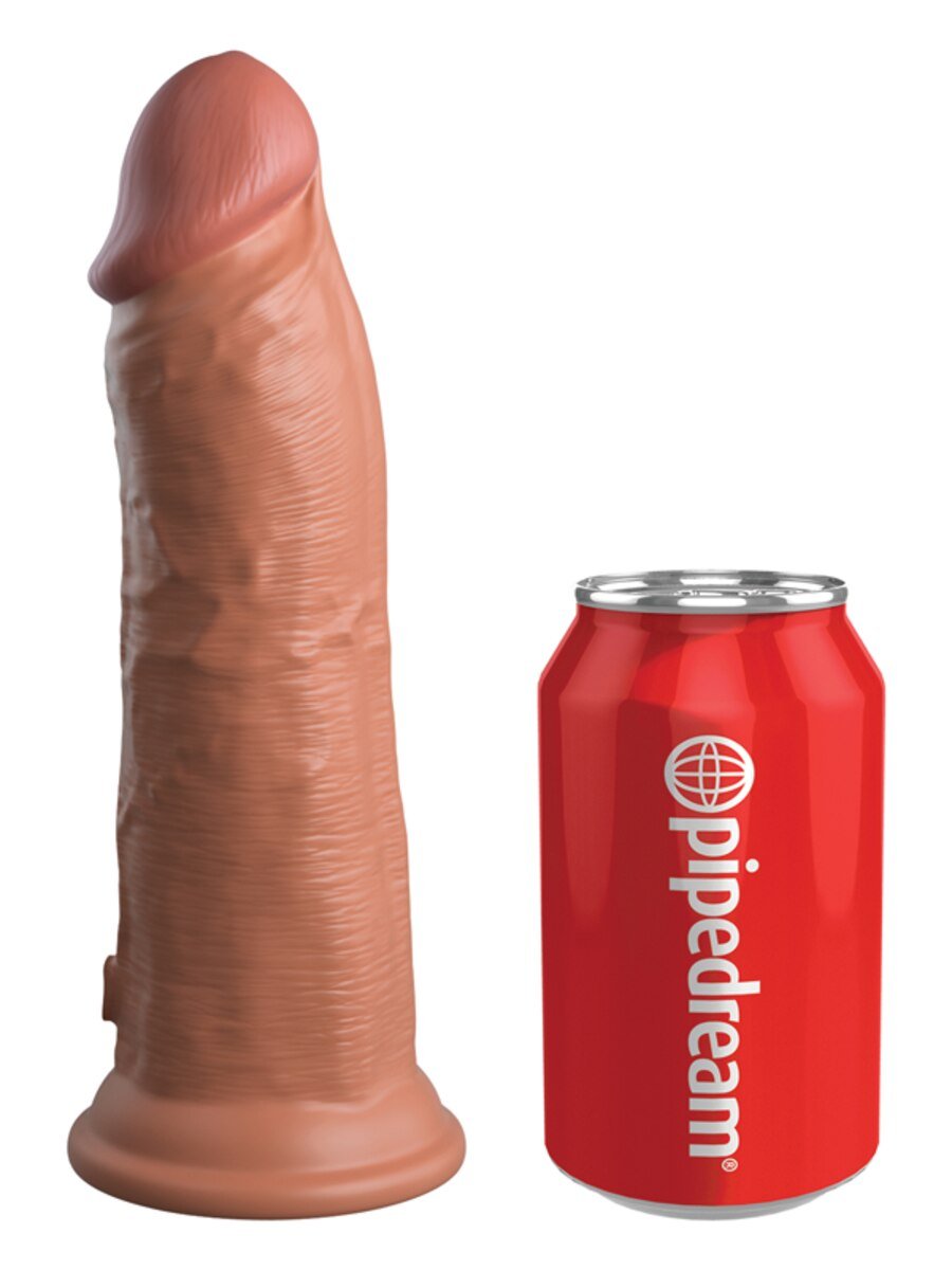 King Cock Elite - Vibrating Dual Density Silicone Cock - 8" - divasdenau