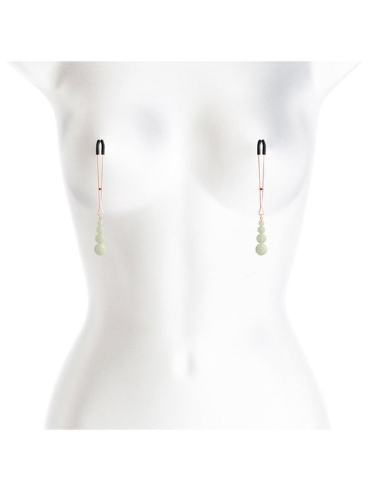 Bound - Nipple Clamps - Glowing Pearls - Rose Gold - divasdenau