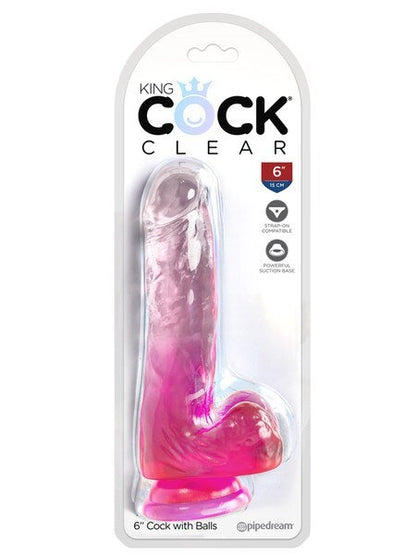 King Cock Clear - 6" Pink - divasdenau